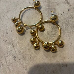 Kate spade Gold Minimalist Hoop Earrings with Beaded Design